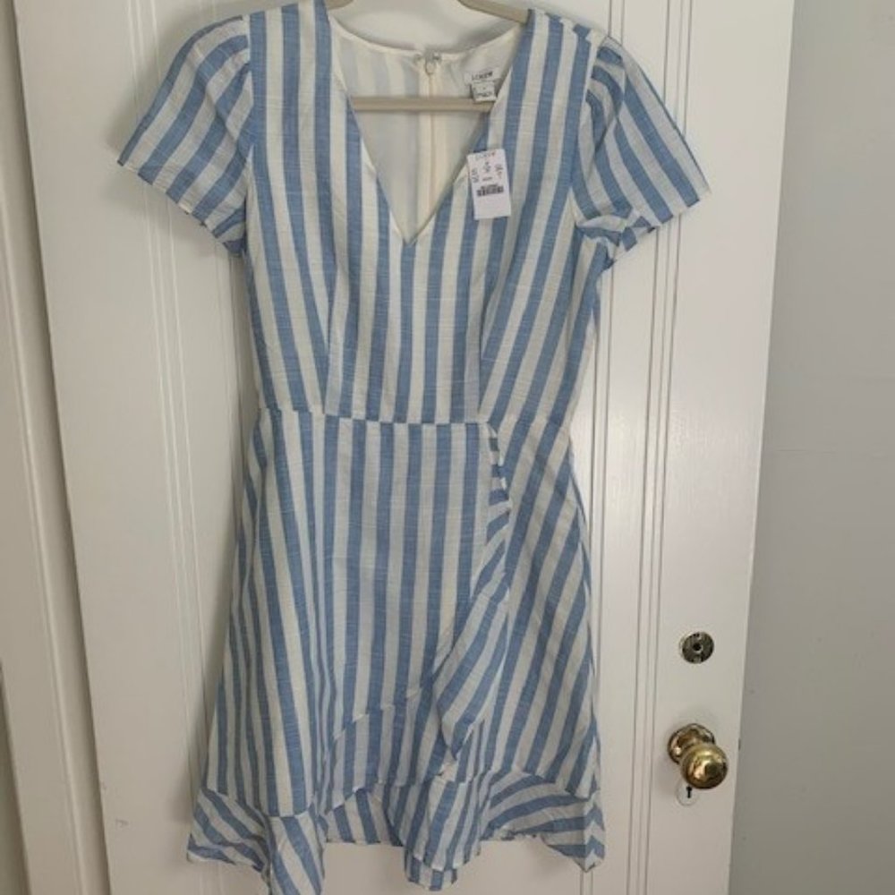NWT Jcrew Factory Striped Faux Wrap Dress